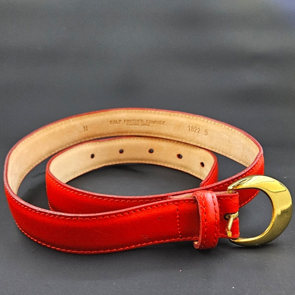 Vintage Red Leather Calf Finished Belt 31in